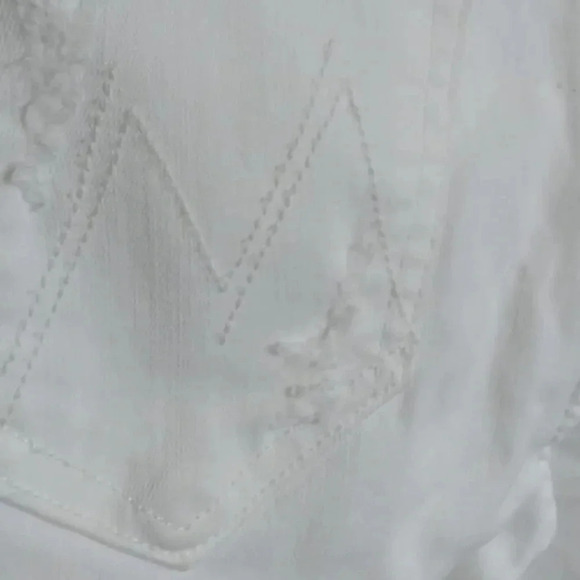 Mother The Looker Ankle Fray  Little Miss Innocent White Jeans size 25 - Picture 6 of 11